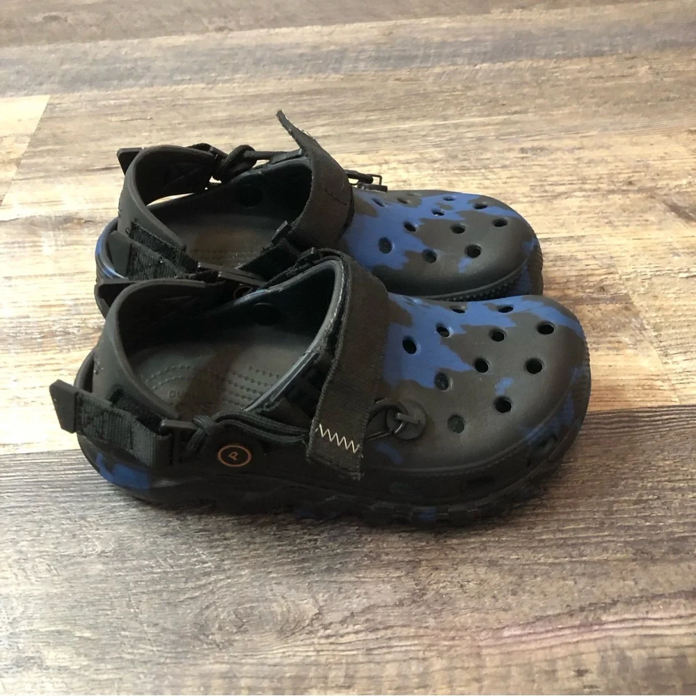 Post Malone X Crocs Duet Max Clog Blue Black 206542-001 Size M4/W6 worn 1x EUC